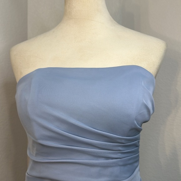 Azazie Dusty Blue Maxi Dress Gown Size A8 NWT - Picture 11 of 16